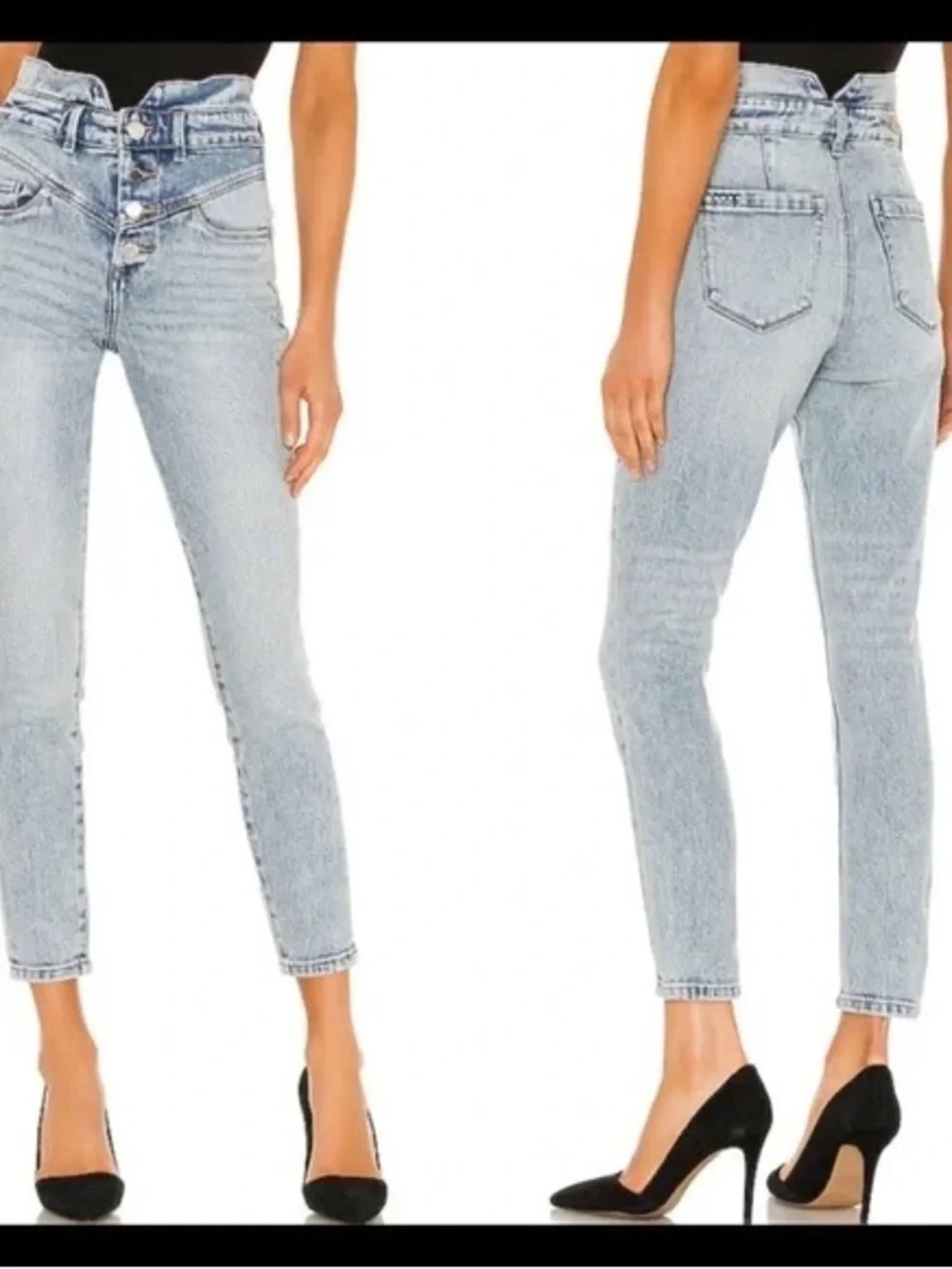 BLANK NYC Exposed Button Skinny Jeans in the wash Hard Feelings size 25